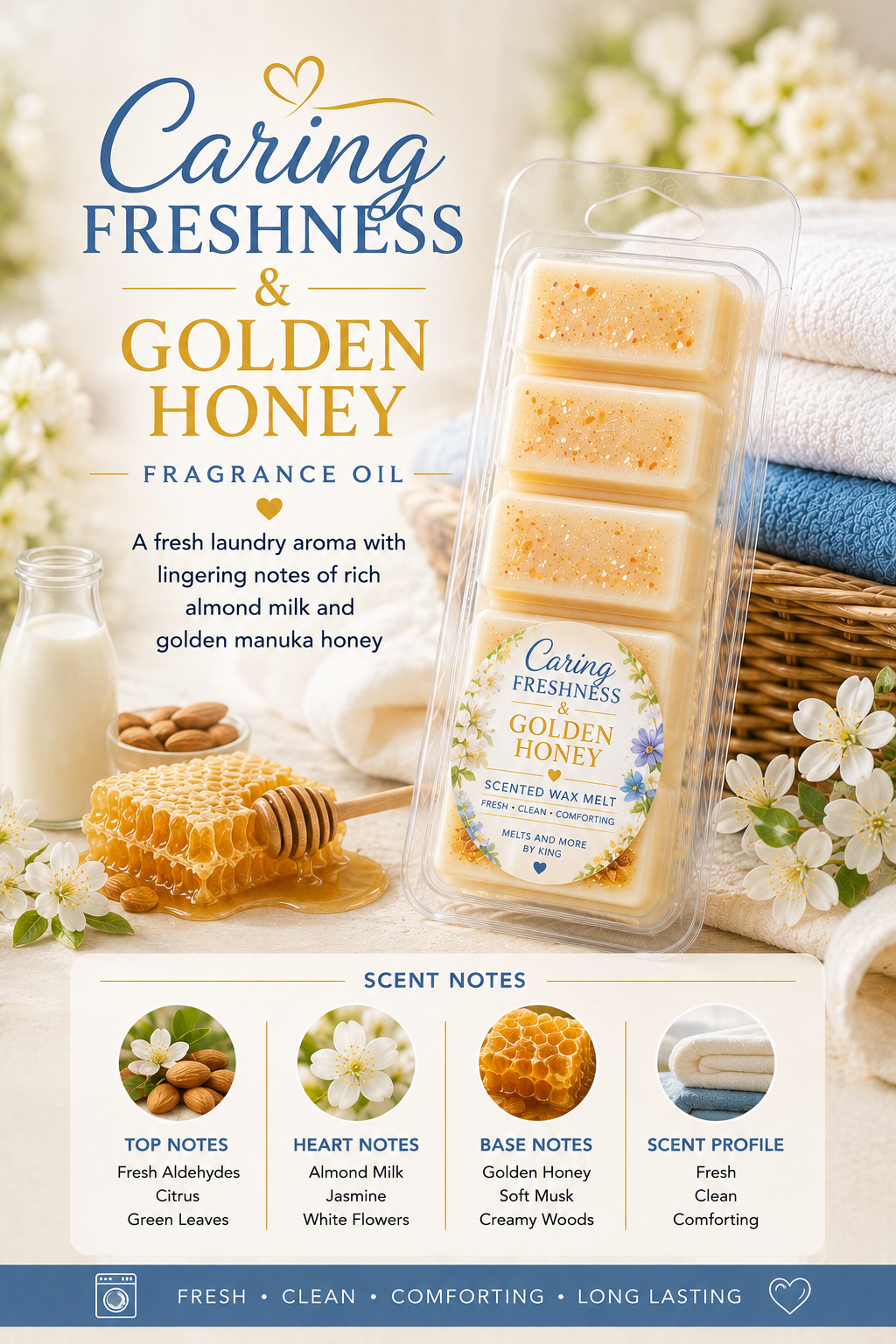 Wax Melt Bars,  Fresh and clean   50g
