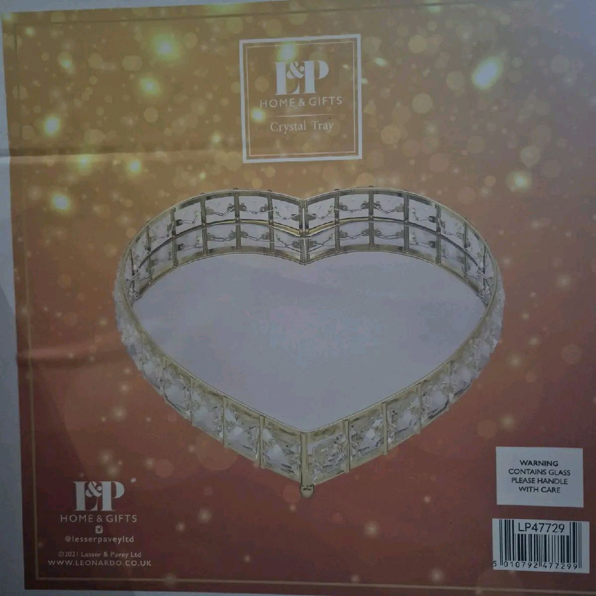 Gold Crystal Heart Tray