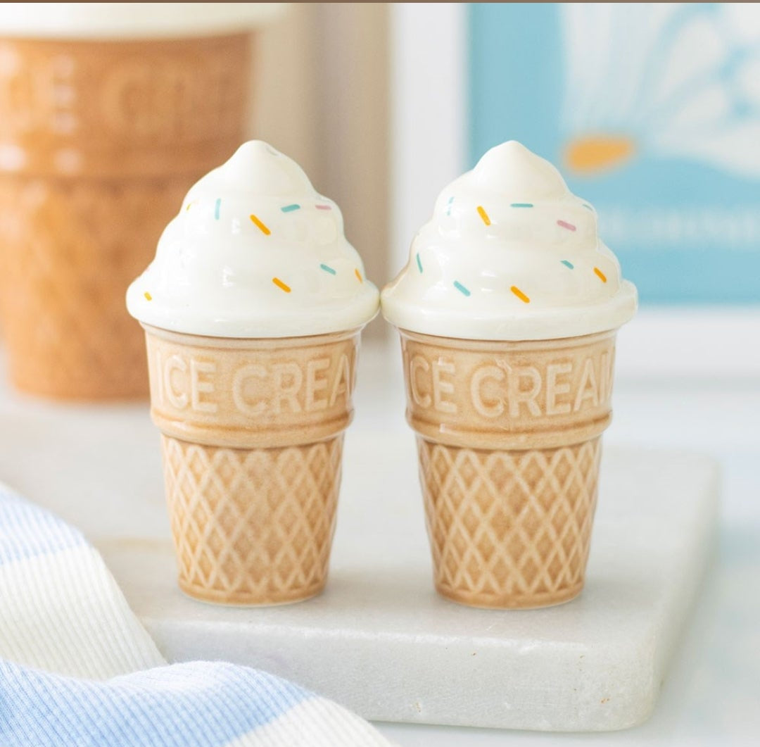 Ice Cream Cone Salt and Pepper Shakers