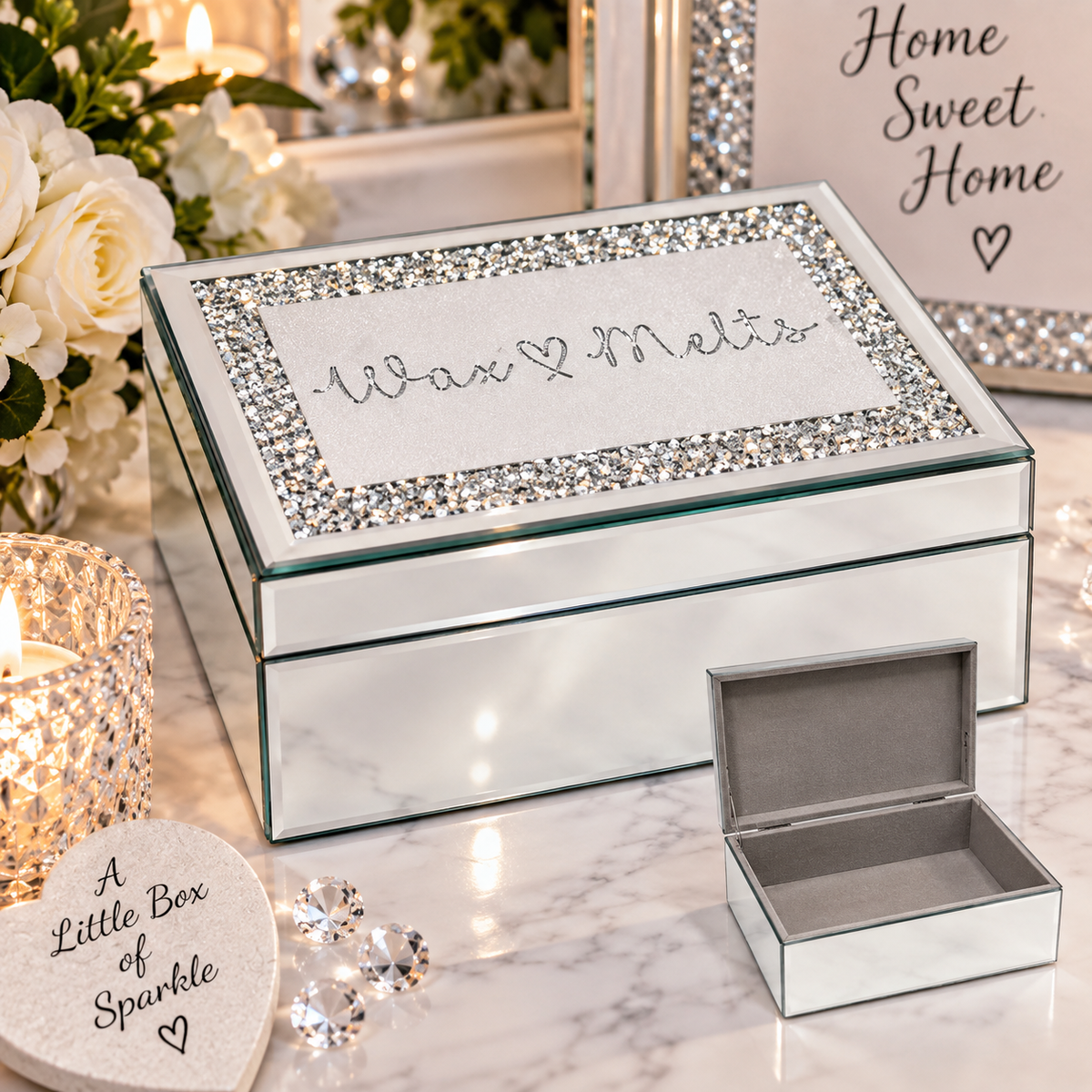 Crushed Diamond wax melt storage box  Sparkle Gift