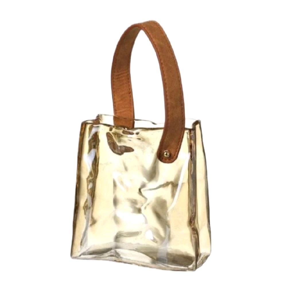 Gold Bag Vase - 16.5cm - Perfect for Home Decor and Ornaments Flower