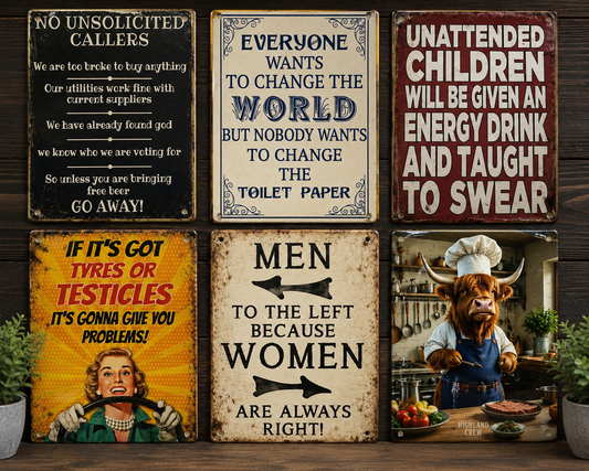 Metal Signs - 20cm Decor Hanging