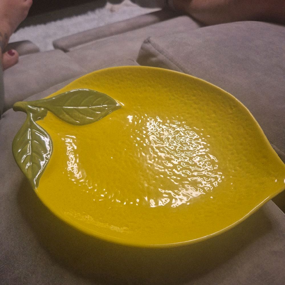 Lemon Shaped Serving Plate for Home and Party Use Dish