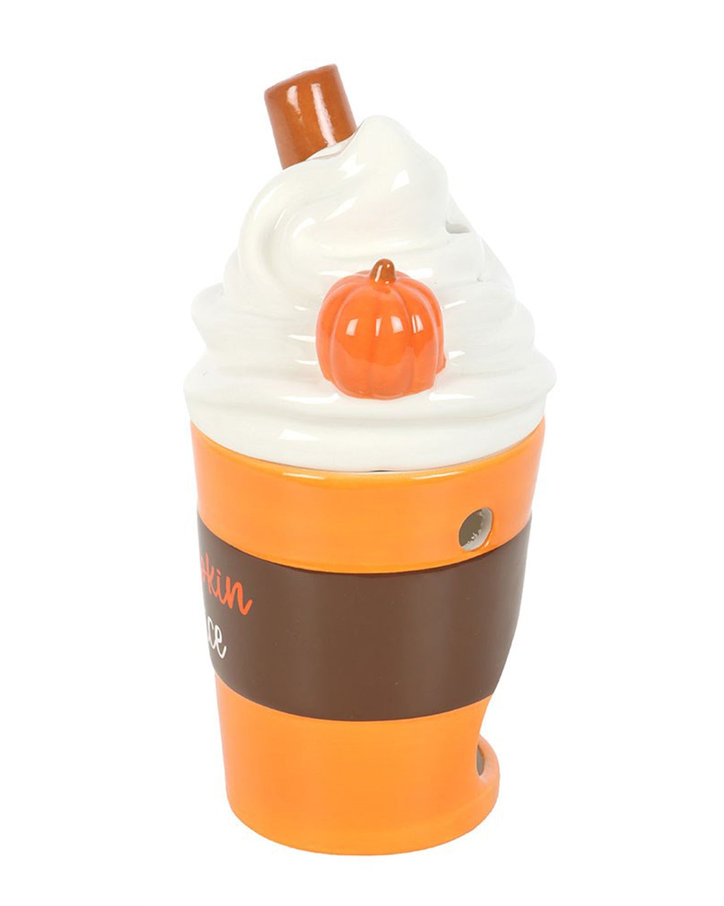Pumpkin Spice Latte-shaped ceramic oil and wax burner.