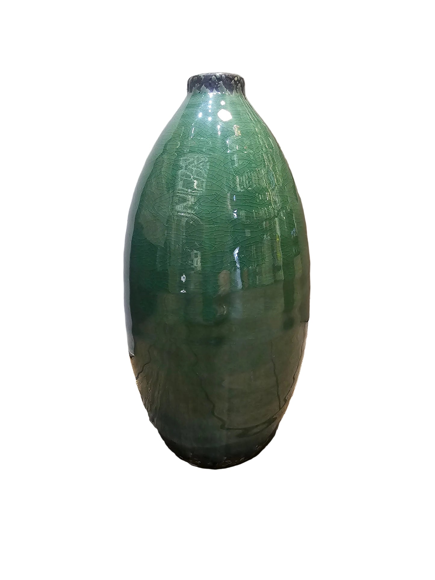 Green glazed ceramic vase