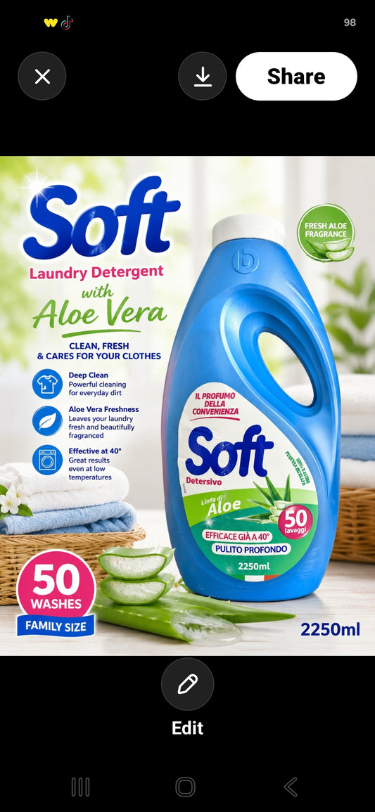 Soft laundry detergent with Aloe Vera 2250ml