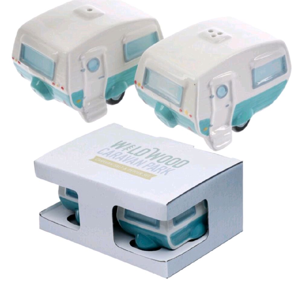 Home is Where You Park It Caravan Ceramic Salt & Pepper Set for Seasoning Kitchen Utensils Shaker
