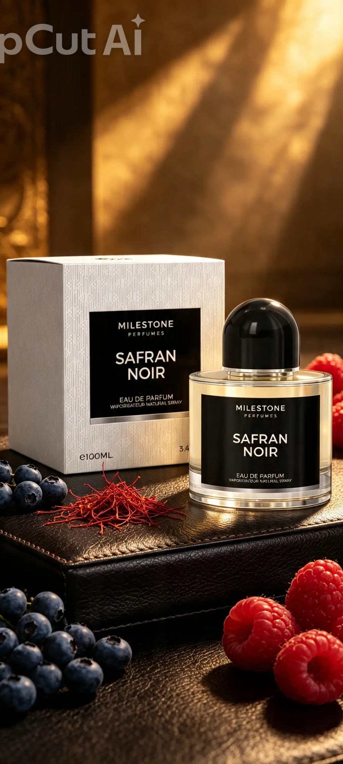 Milestone Perfumes Safran Noir Eau de Parfum, a unisex fragrance 100ml