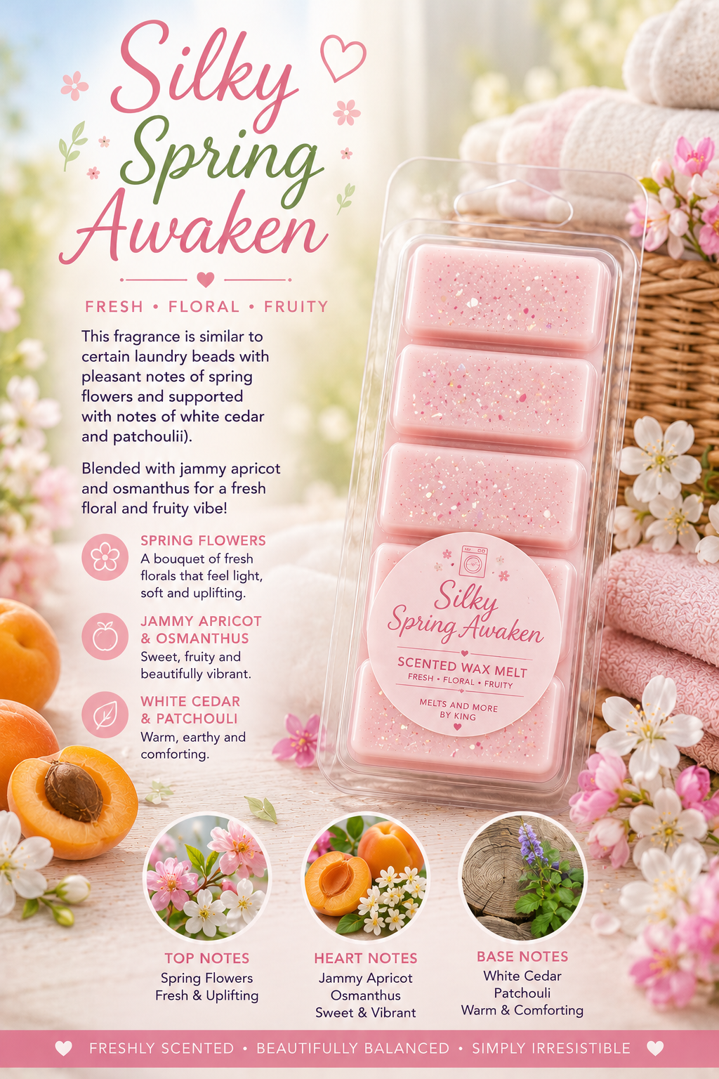 Wax Melt Bars,  Fresh and clean   50g