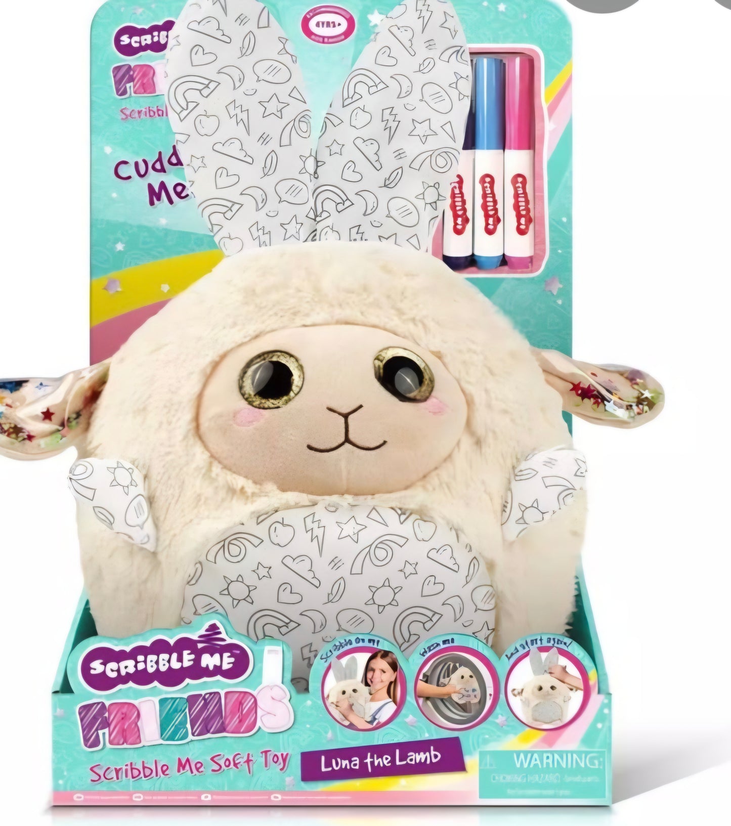 Plush soft toy Scribble me suitable for boys and girls - 3 designs