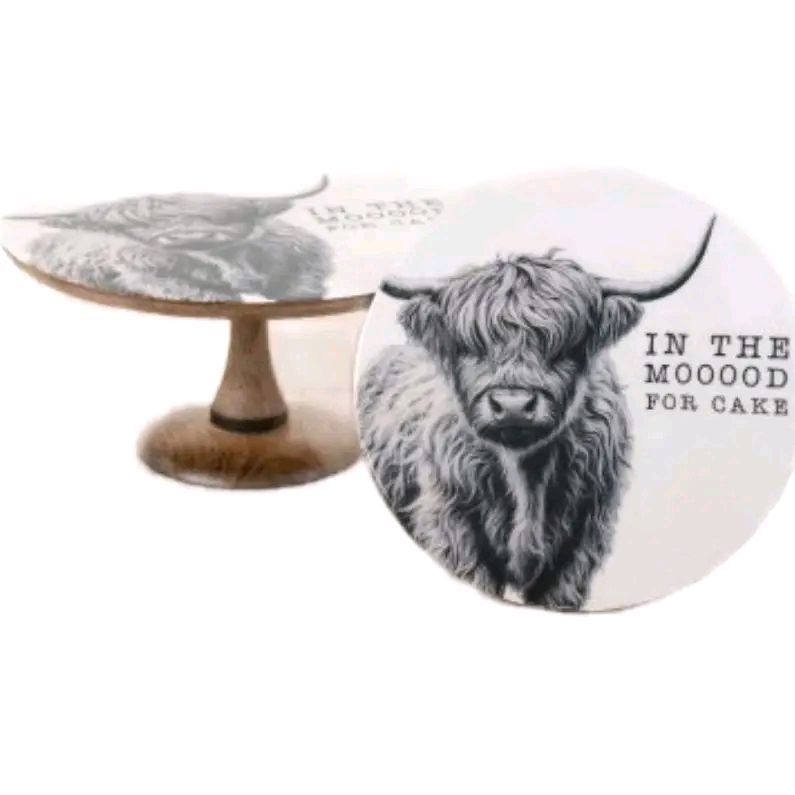 Highland Cow Cake Plate