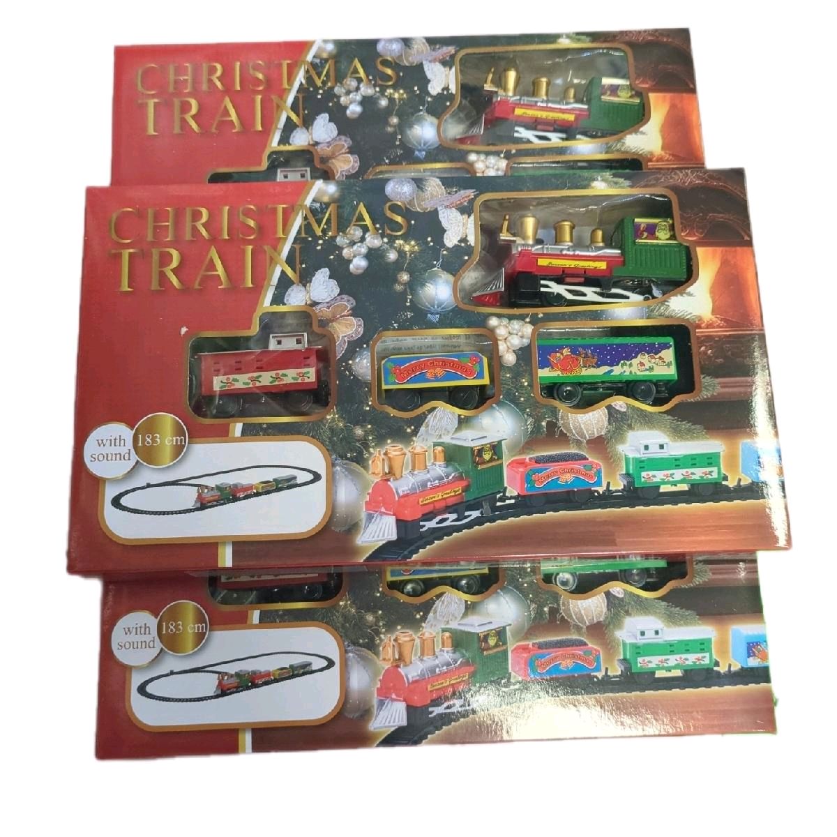 Christmas Train Set with 3 Carriages - 9pcs - Gifts Decor Ornaments