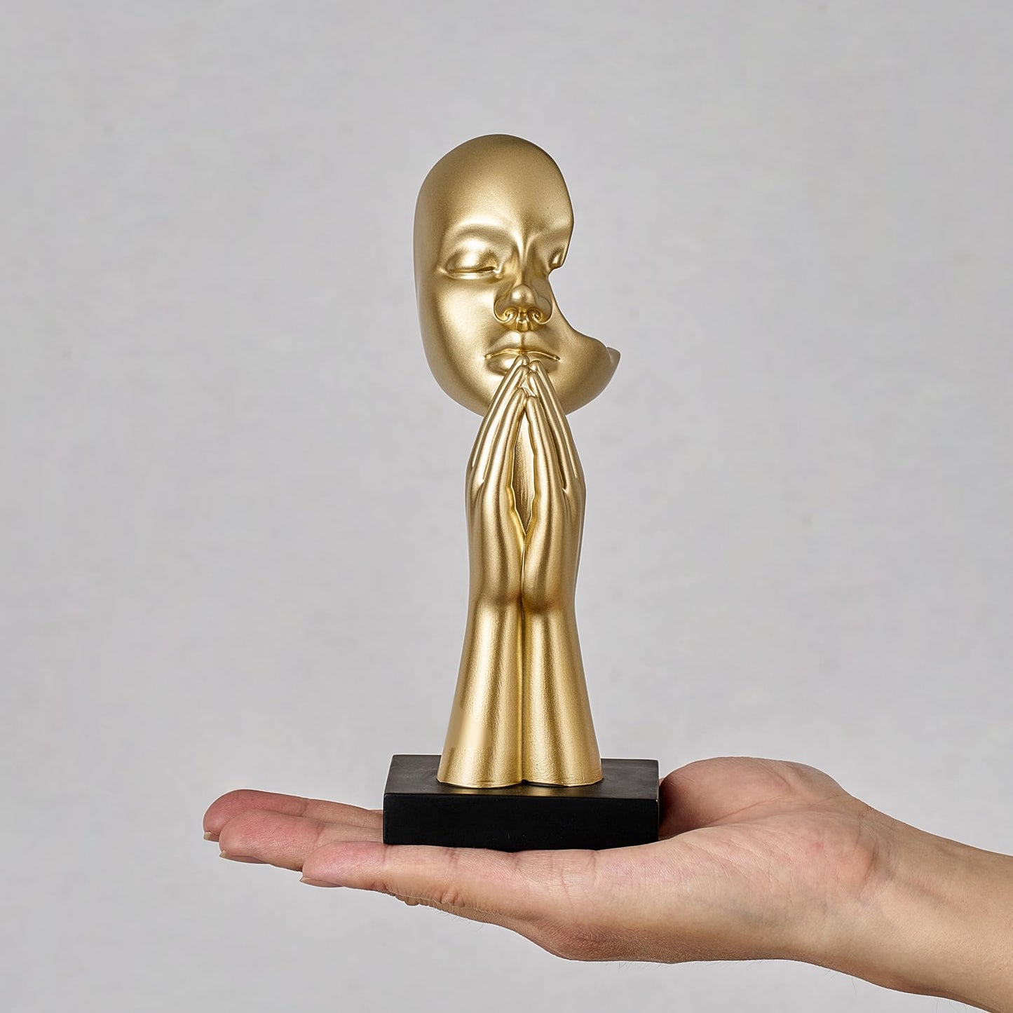 Gold Resin Prayer Statues Set of 3 - Modern Home Décor Ornaments