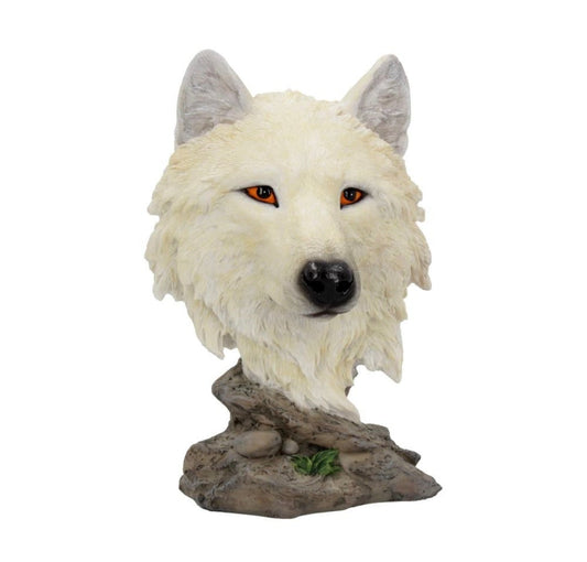 Snow Searcher White Wild Wolf Bust 16cm