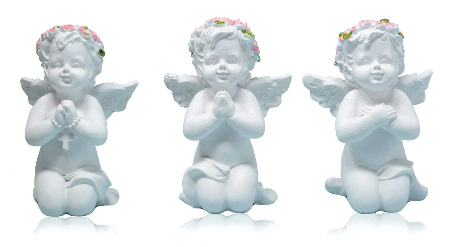 Set of 3 Praying Cherub Angel Ornaments