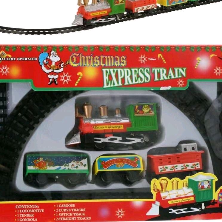 Christmas Train Set with 3 Carriages - 9pcs - Gifts Decor Ornaments