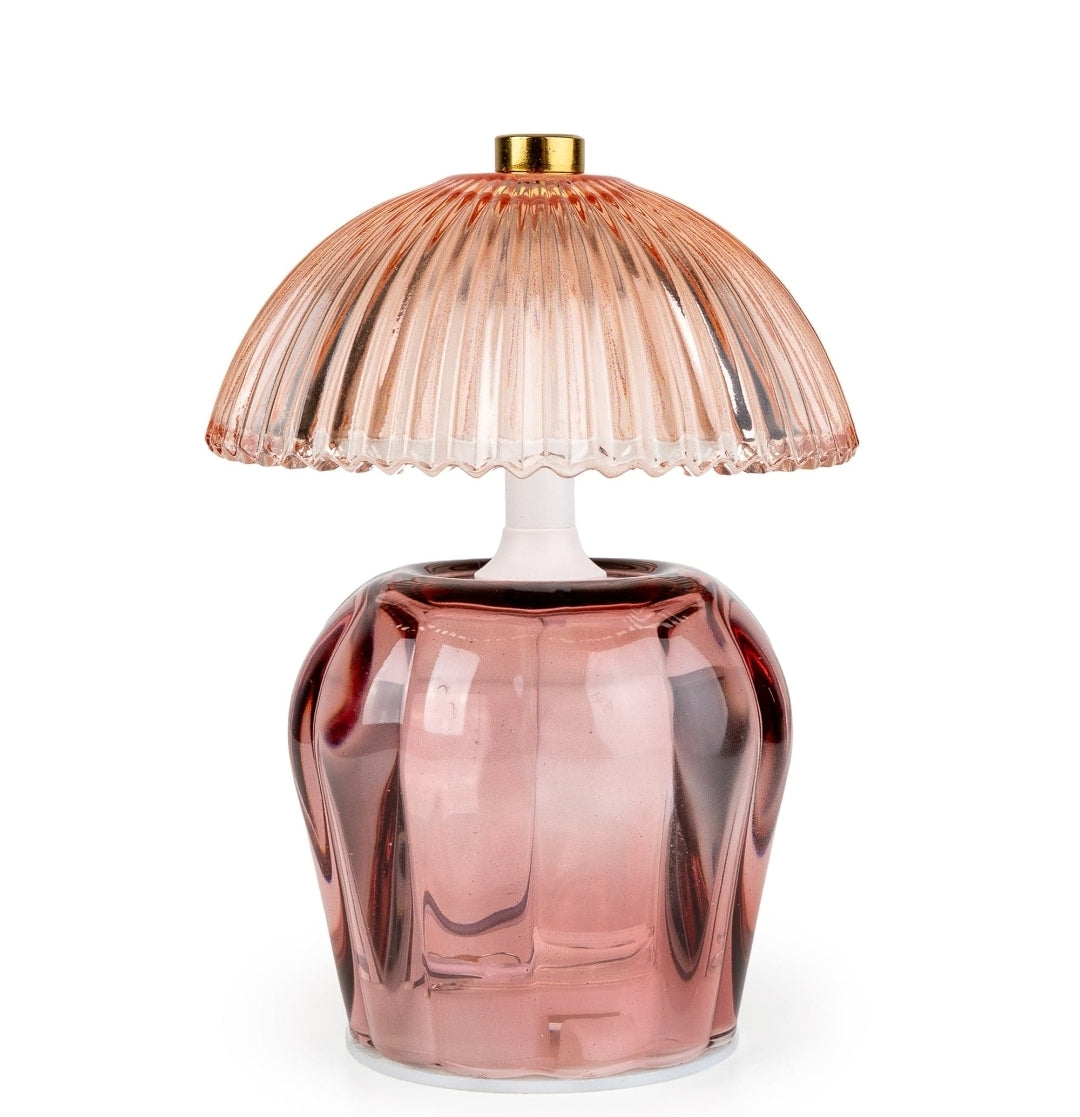 Vintage Ridged Glass LED Table Lamp