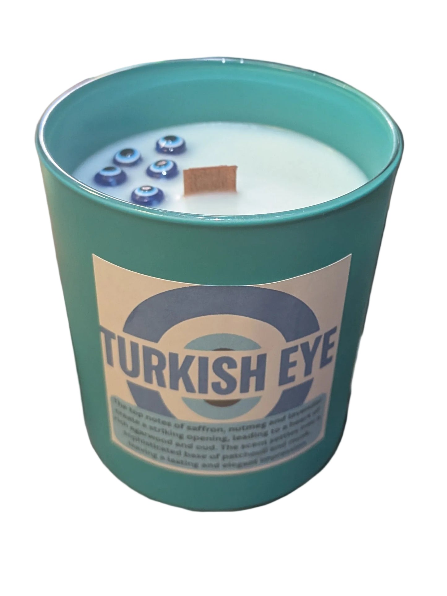 Turkish Eye Wooden Wick Candle