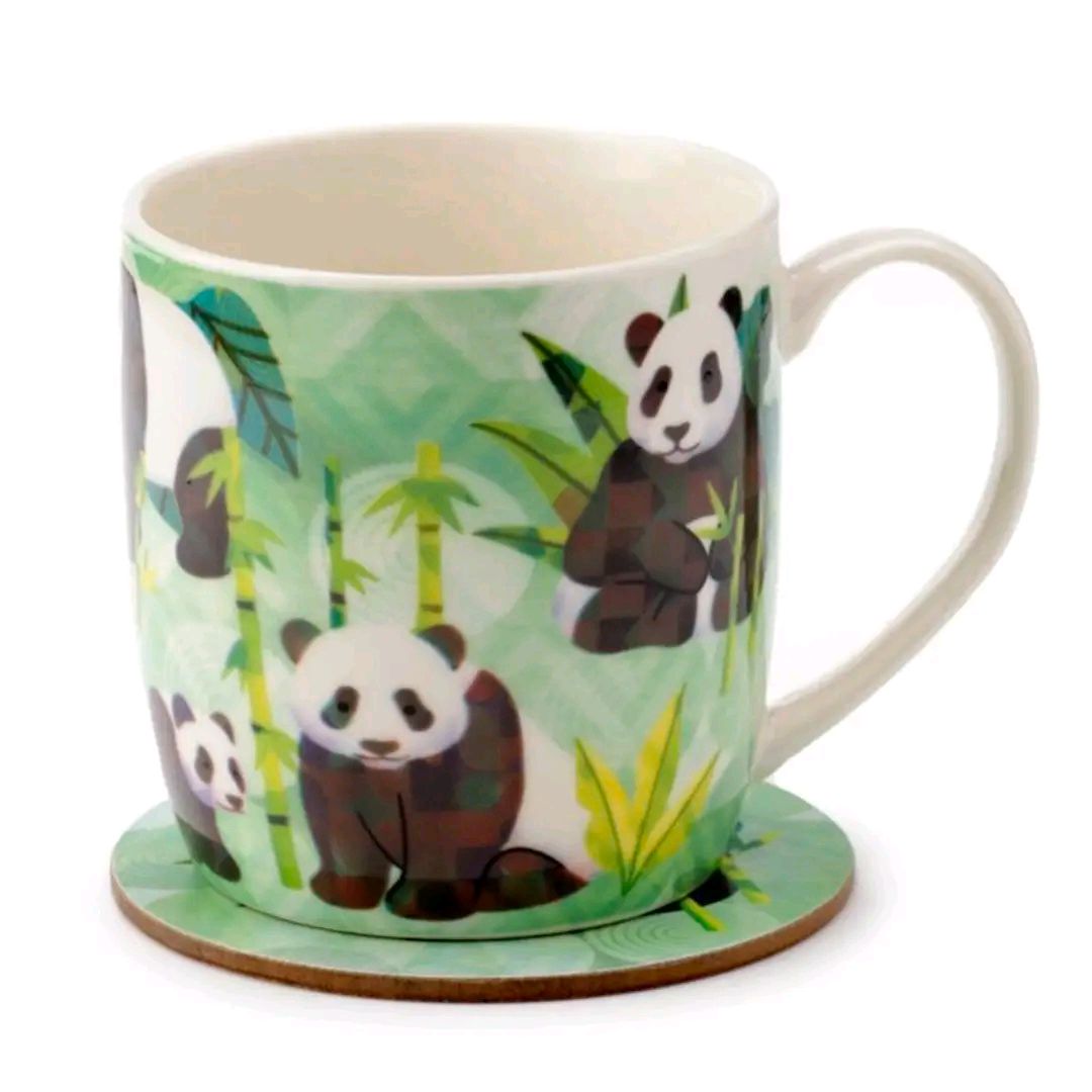 Panda Kingdom Porcelain Mug & Coaster Set
