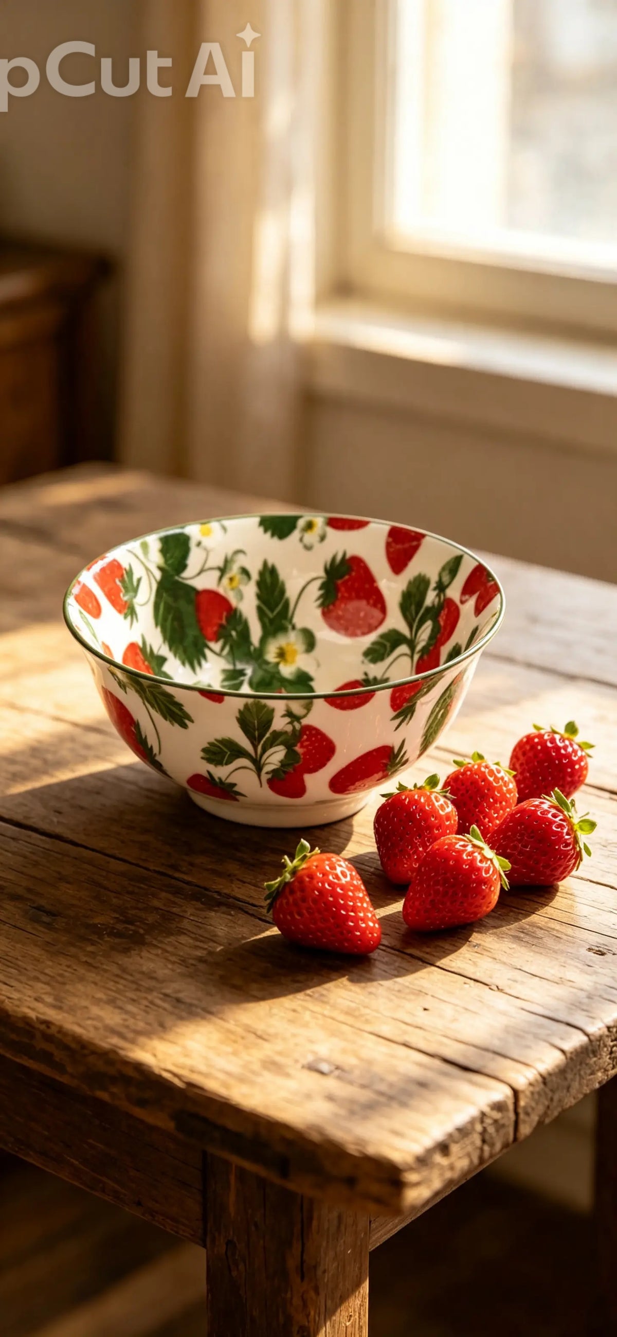 Strawberry Printed Bowl - 16cm - Tableware Fruit