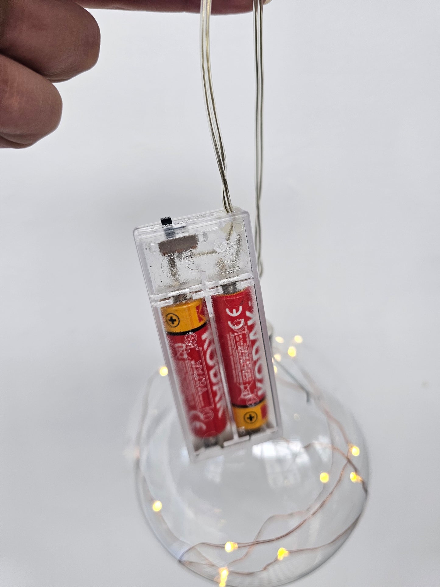 Glass Bauble with 10 White LED lights