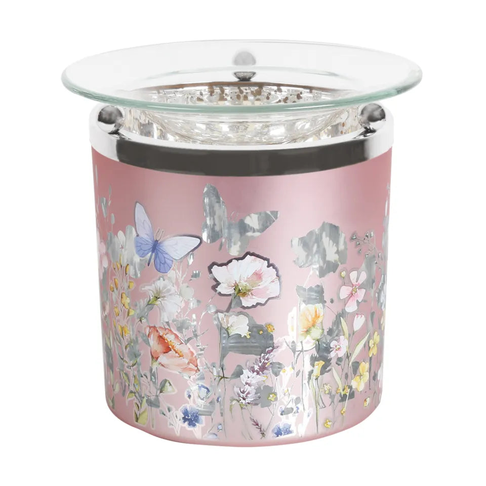 Floral Glass tealight Wax Melter