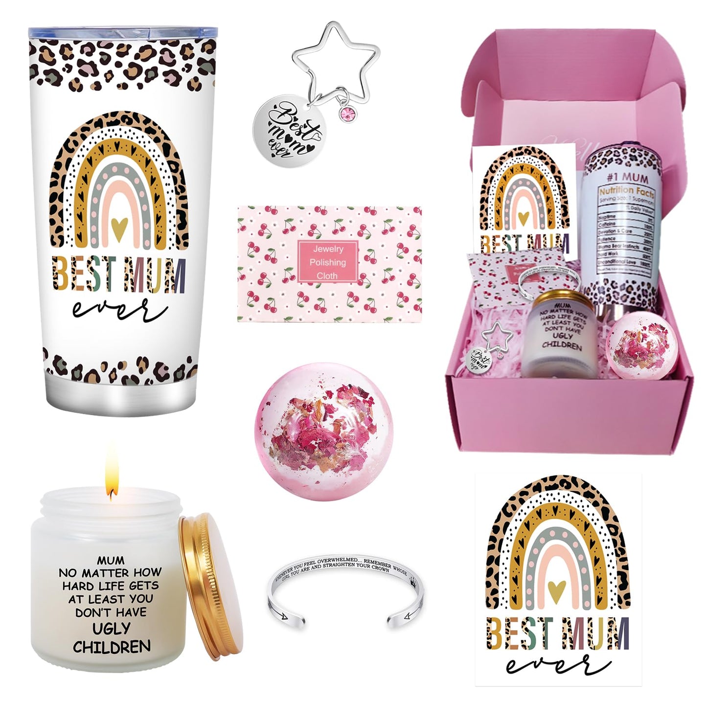 Best Mum Ever Gift Box with Tumbler, candle and more