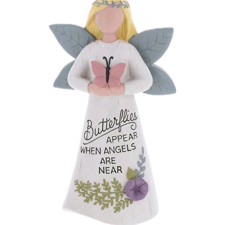 Angel With Butterfly Home Decor Ornament - 'Butterflies Appear When Angels Are Near' Inspirational Quote Decor Gift Decorative