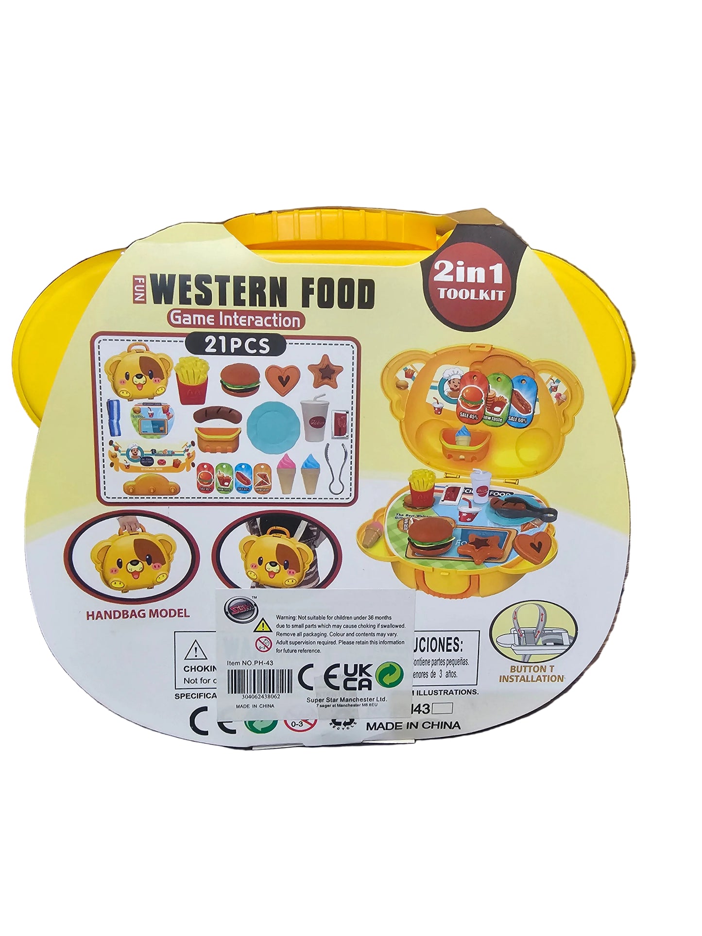 Children's 21-piece "Western Food" role-play toy kit