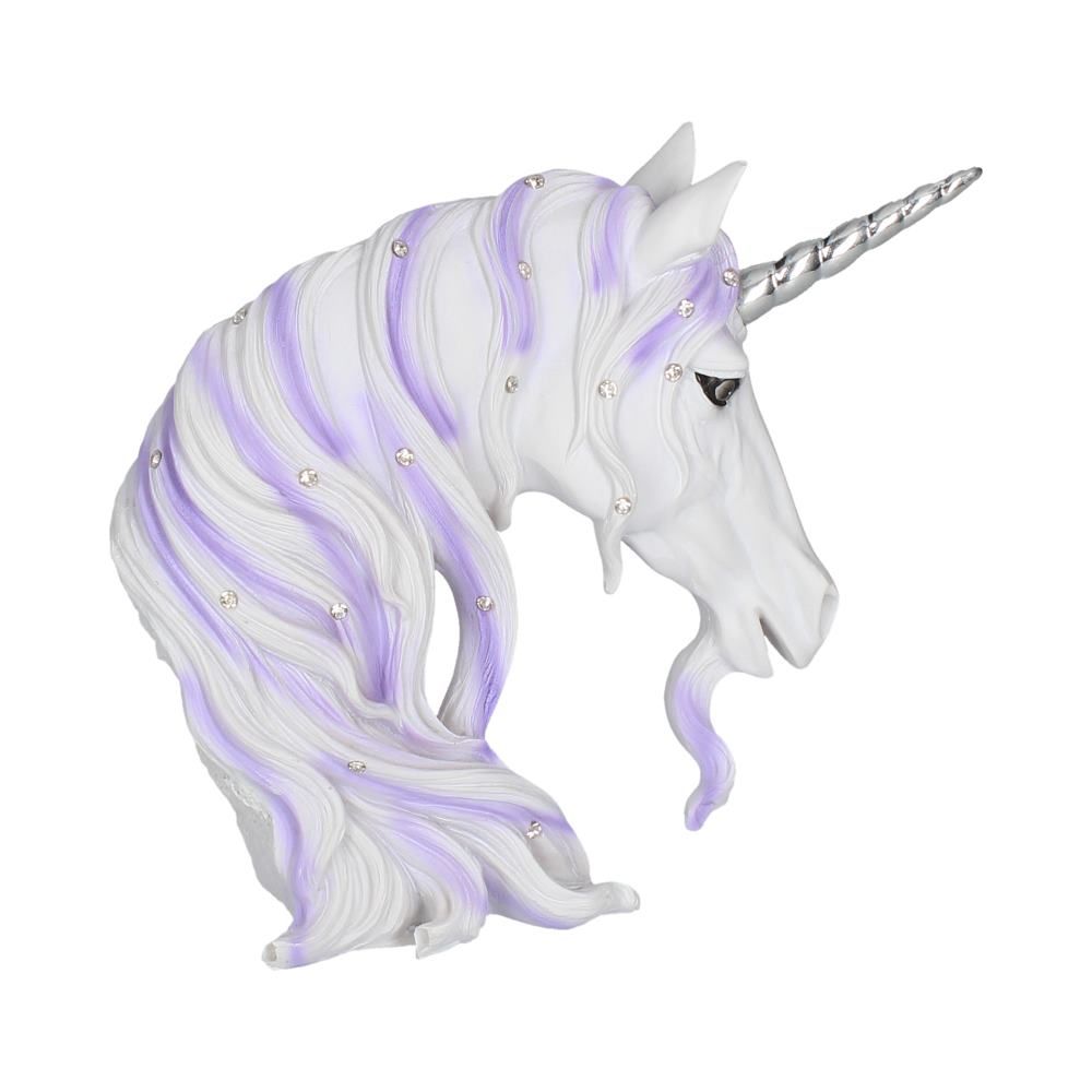 Jewelled Magnificence Small White Unicorn Bust Ornament 15cm