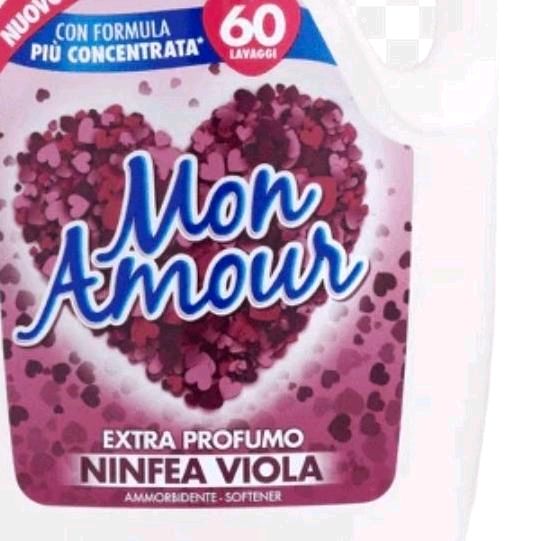 MON AMOUR Softener Concentrated Ninfea Viola 60 Washes 3 Litres Fabric Softener for Enhanced Care Cleaning with Extra Profumo NINFEA VIOLA Fragrance Floral Scented