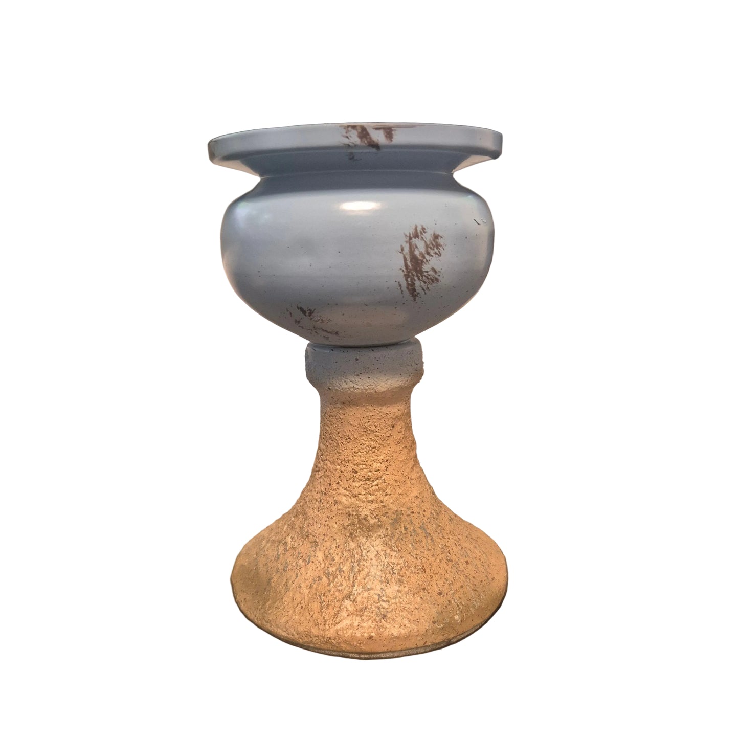 Vintage Coastal Metal Pillar Candle Holder