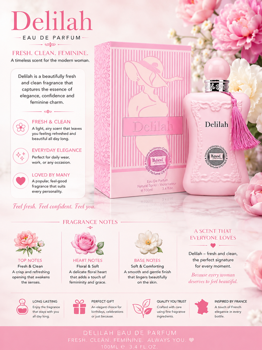 delilah eau de parfum by fragrance couture 100ml.