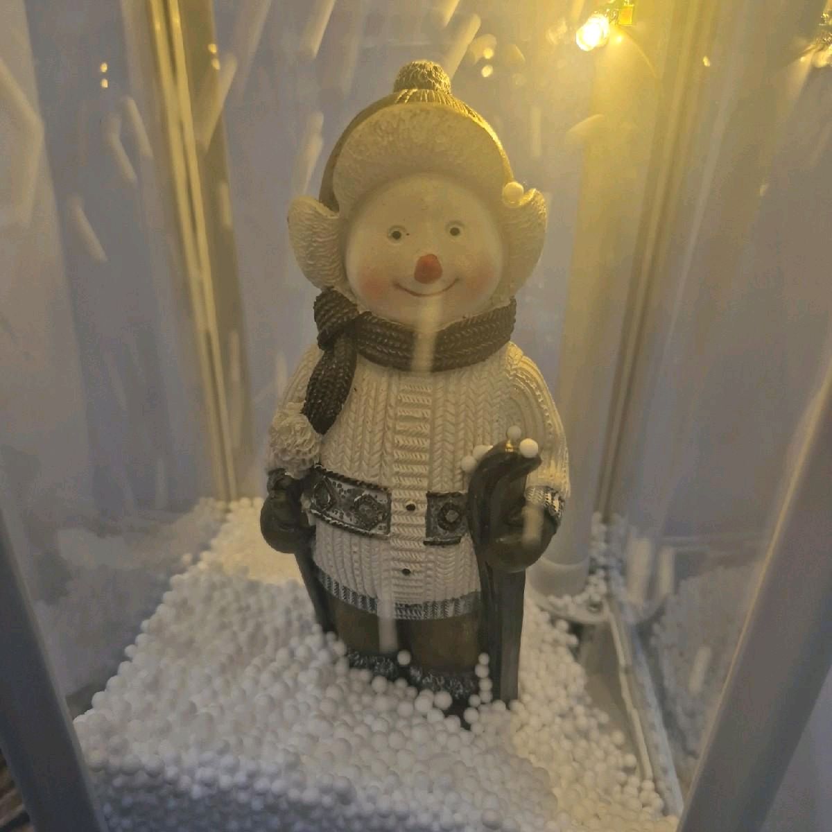 Snowman Snowing Christmas Lantern Decoration