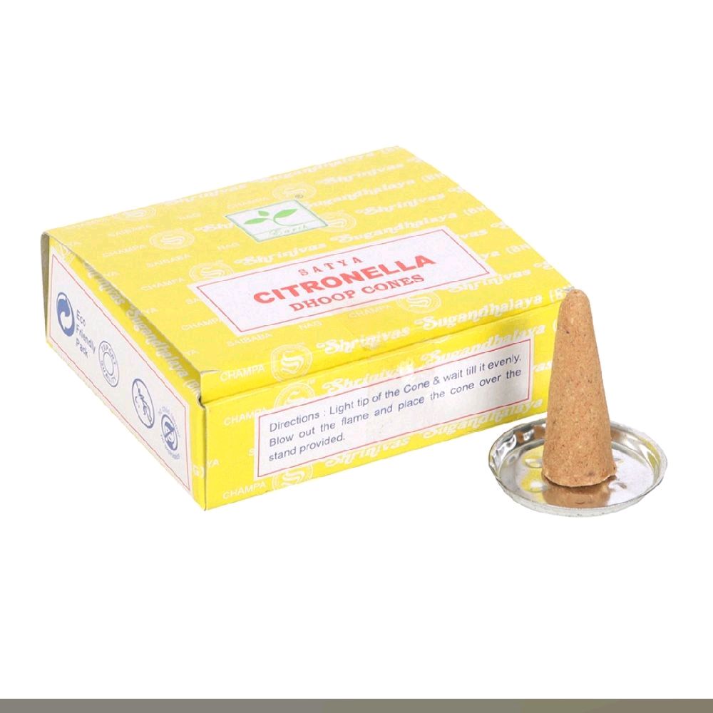 Sage Citronella Dhoop Incense - 12 Packs of Citronella Dhoop Cones - Ideal for Your Needs Scent Aroma