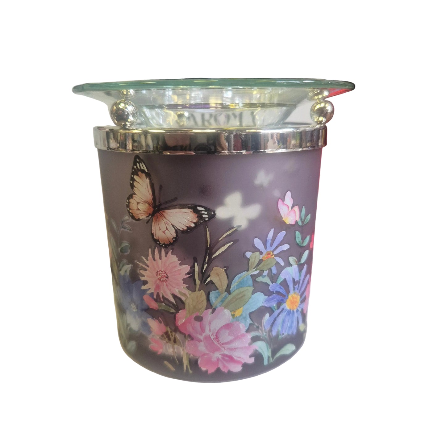 Floral Glass tealight Wax Melter