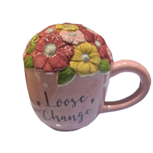 pink flower pot savings cup