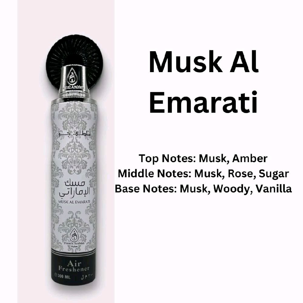 French Arabian Scented Air Fresheners - ZAINEB, AL MUK AL EMARATI, & More - 300ml Each - Fragrant Odour Eliminators Aroma Fragrance