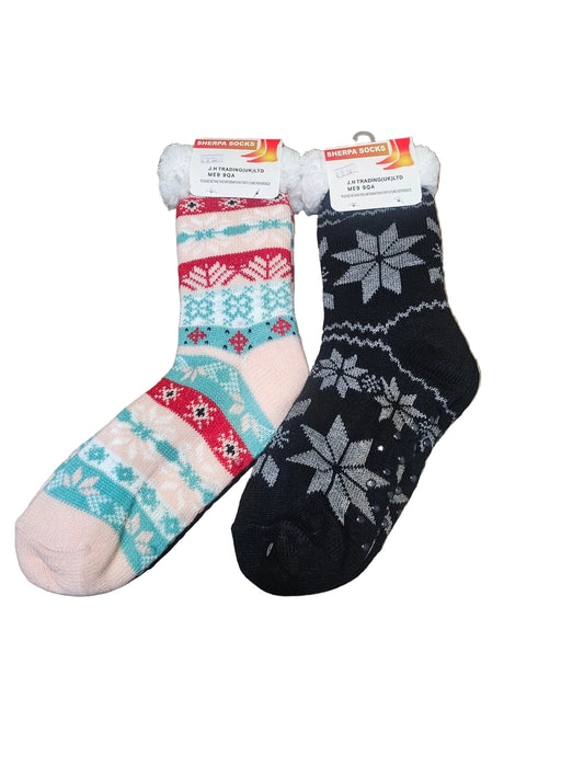 Norwich Patterened Sherpa Socks