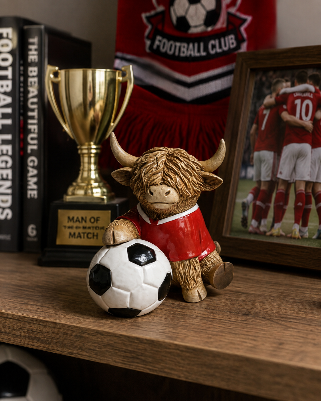 Highland cow red football