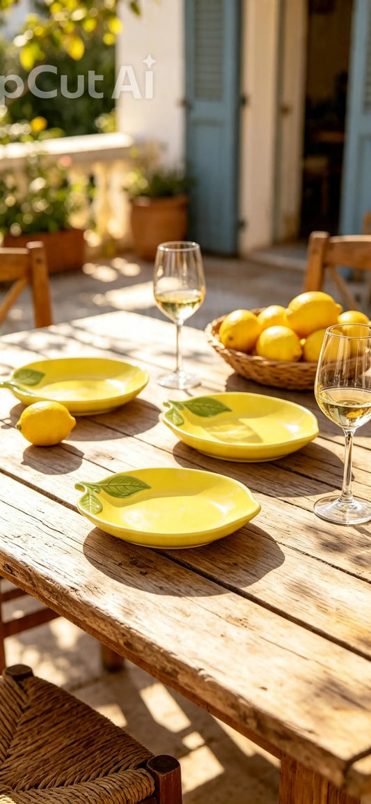 1Pc Lemon Shaped Ceramic Dish for Salad, Fruit, or Snacks - Kitchen Utensil Accessory Plates