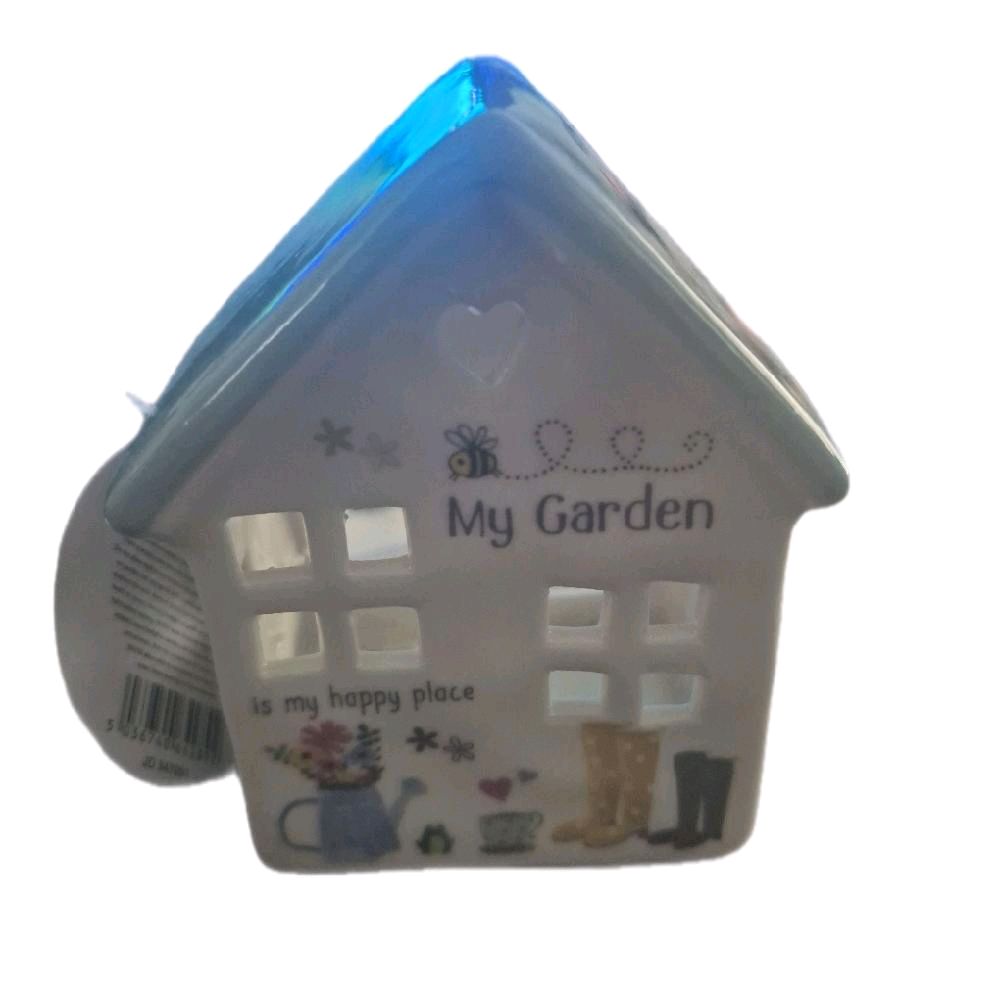 Happy Garden Tealight House My Garden Decor Ornaments Ceramic
