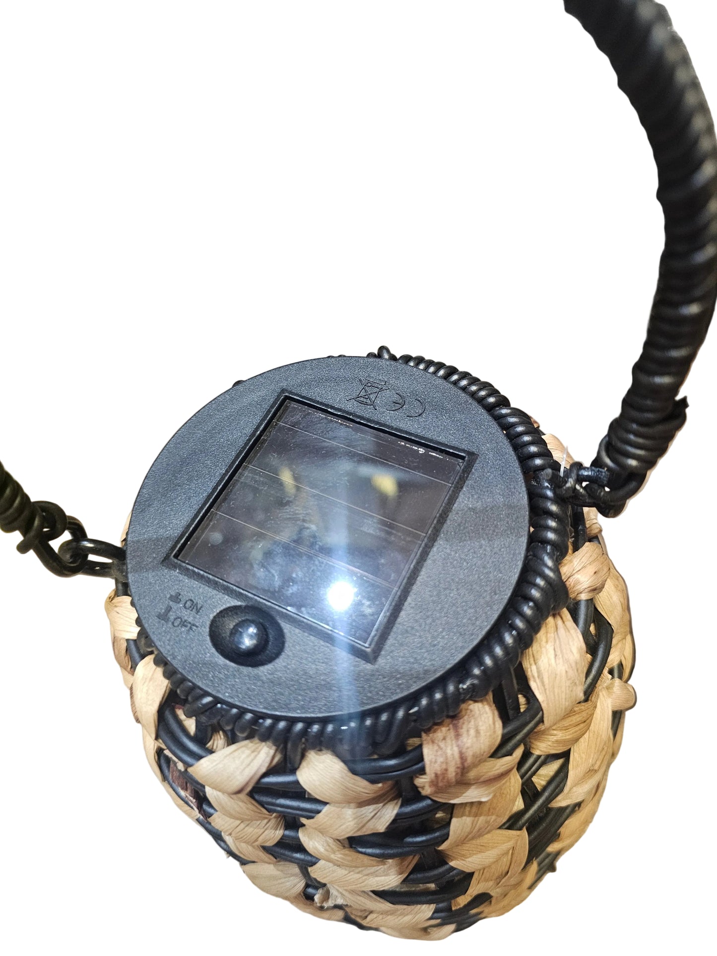 Solar Powered Woven Lantern 25cm