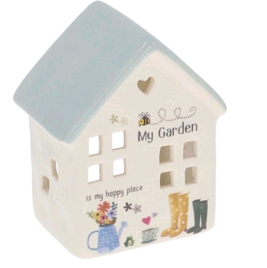 Happy Garden Tealight House My Garden Decor Ornaments Ceramic