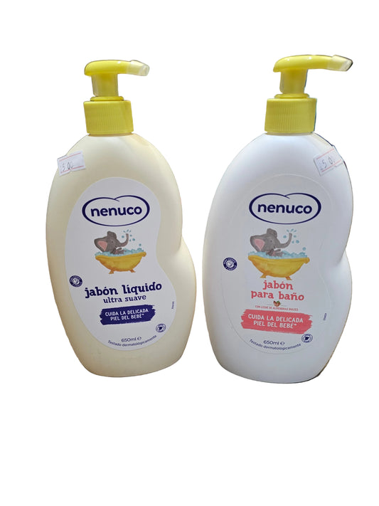 Nenuco baby bath products 650ml with pump lid