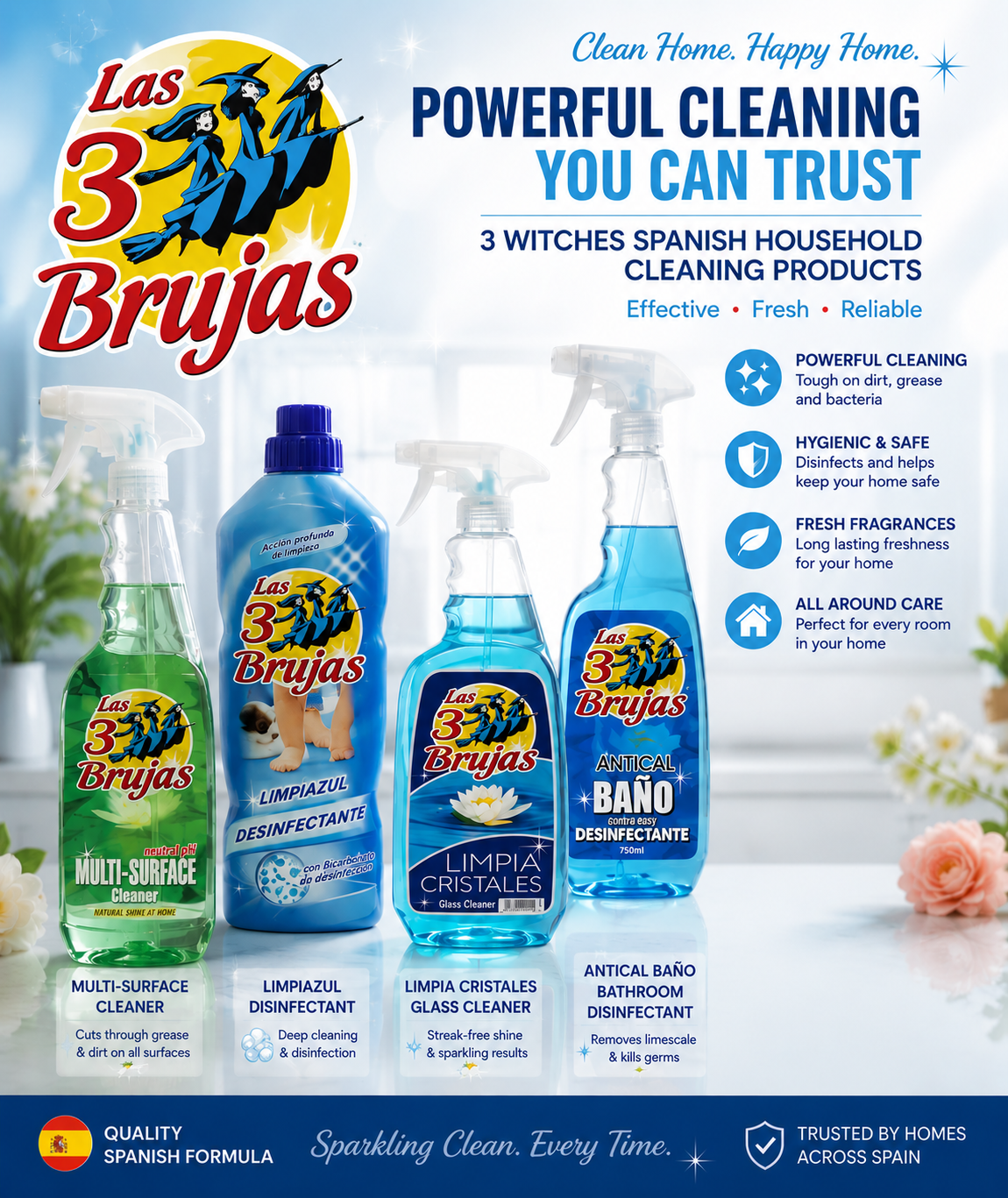 3 Witches spanish Household Cleaning Products
