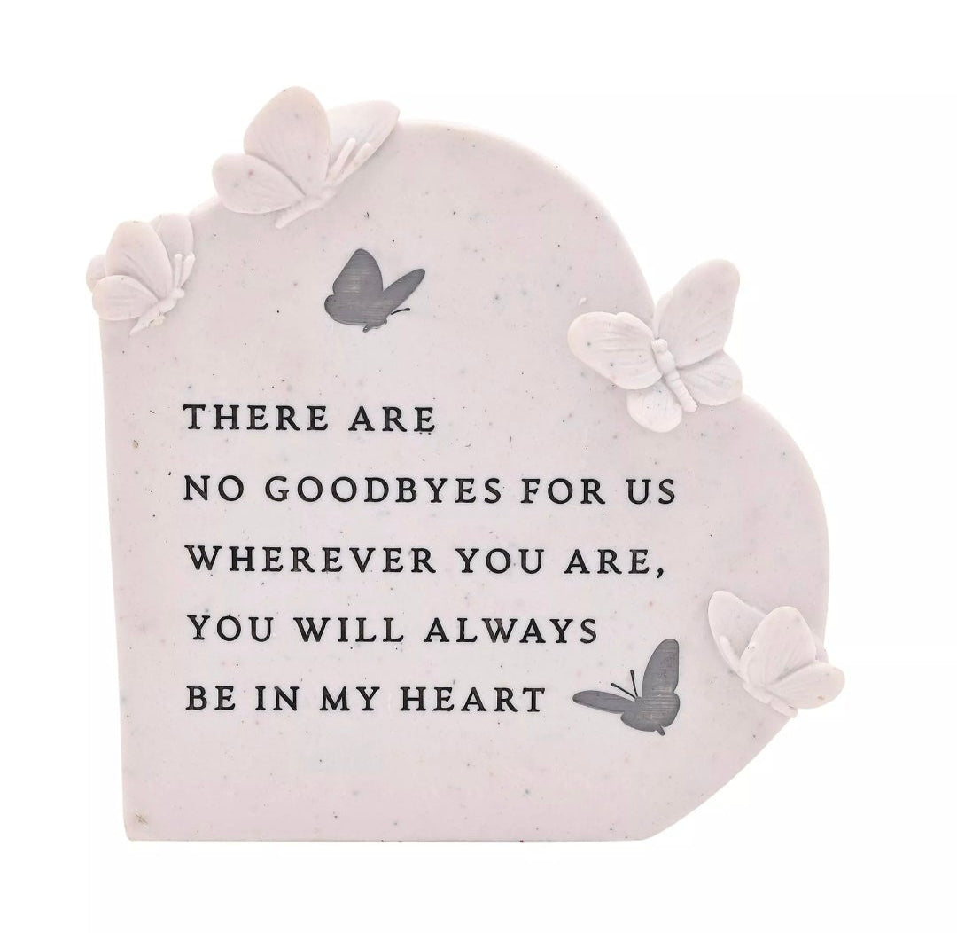 Thoughts of You Butterfly Graveside Standing Heart - No Goodbyes
