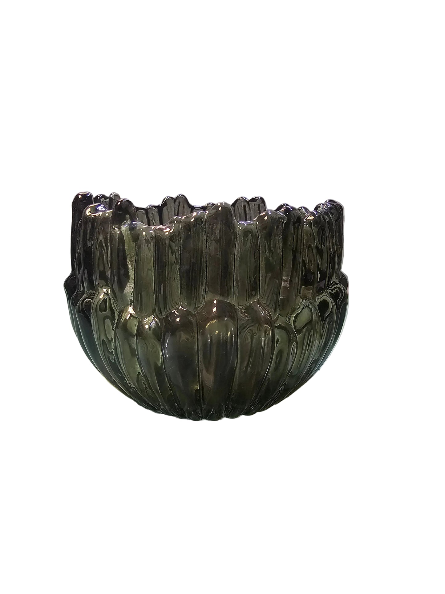 Textured Glass Tealight Candle Holder - 3 Colours