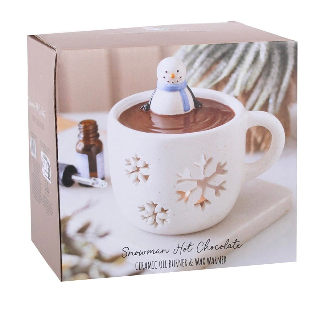 Snowman Hot Chocolate Oil Burner and Wax Warmer
