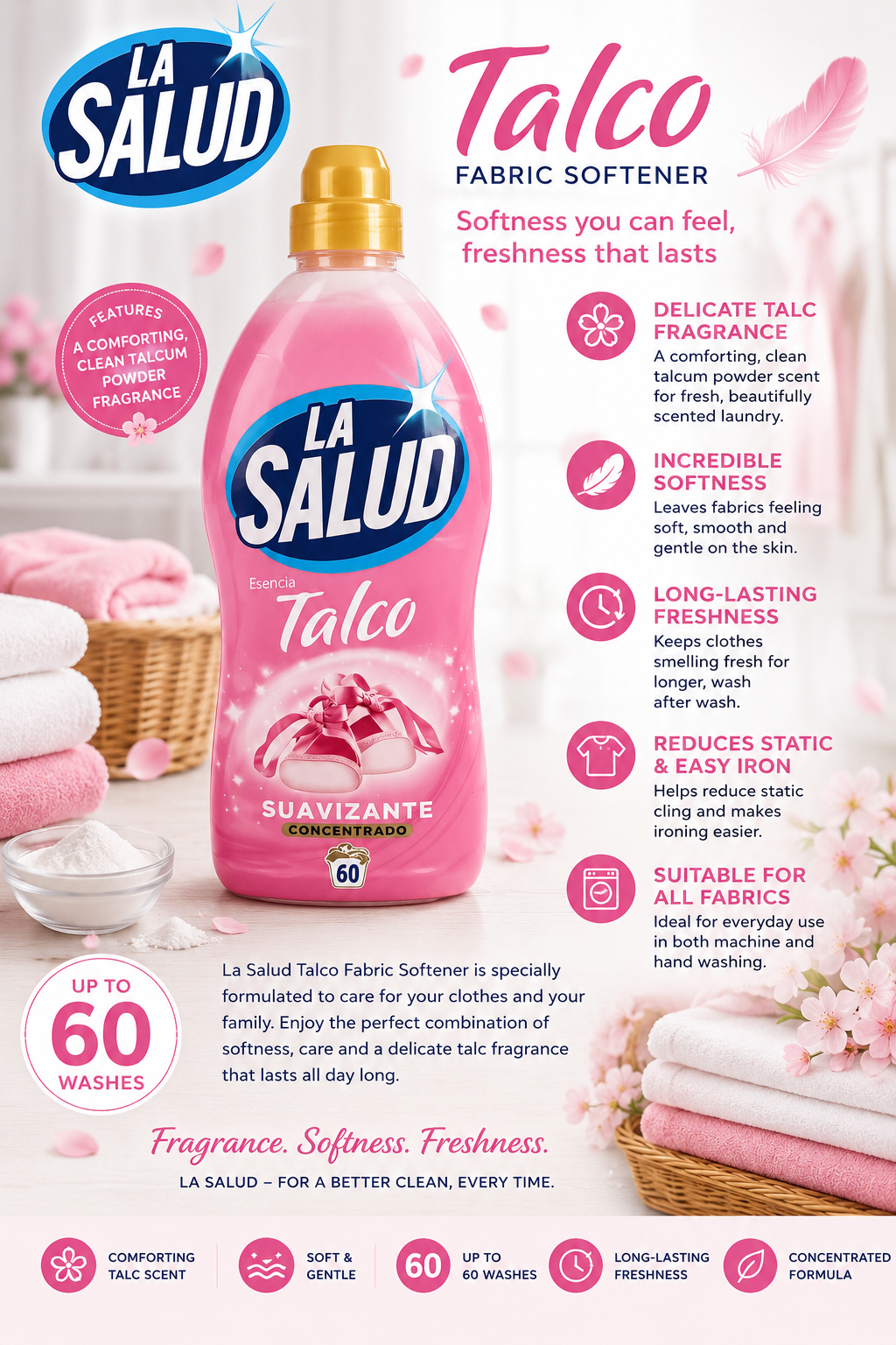 La salud talco fabric softener 1350ml
